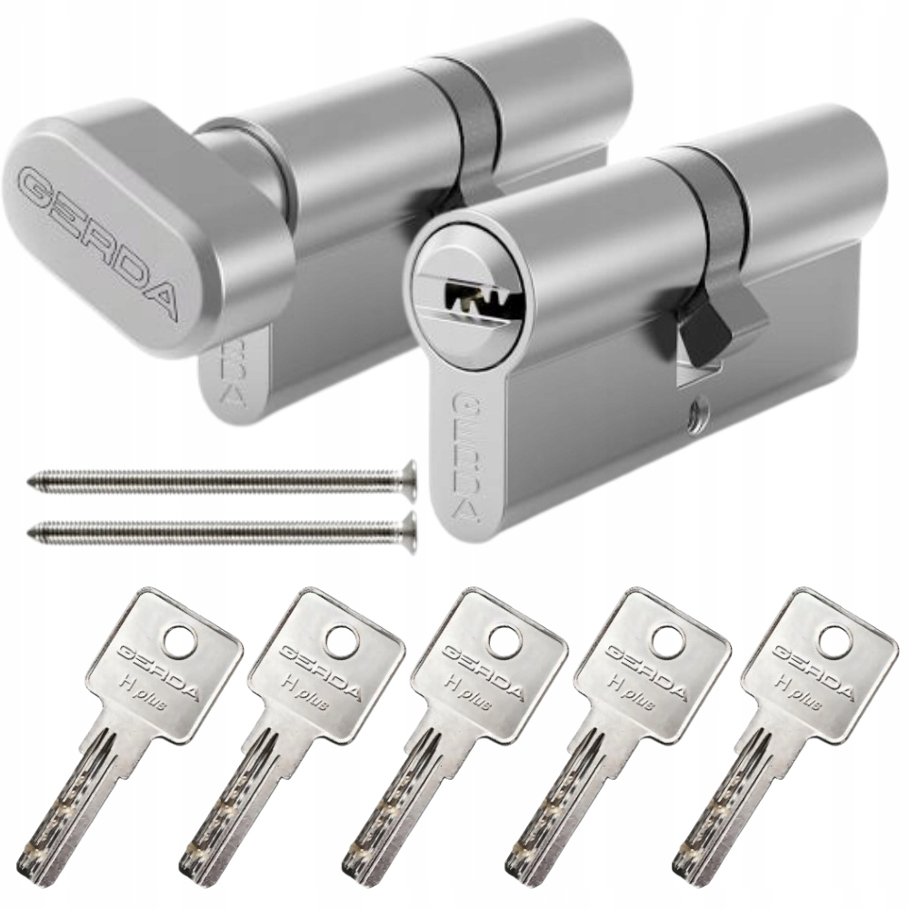Vložky G45/30 30/45 Gerda H Plus Systém Jednoho Klíče Satén 5 Klíčů