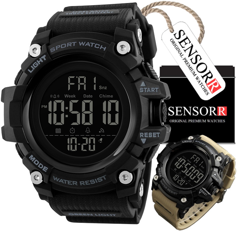 Wojskowy Zegarek Męski Wstrząsoodporny Wodoodporny Duży Ekran Led Sensorr