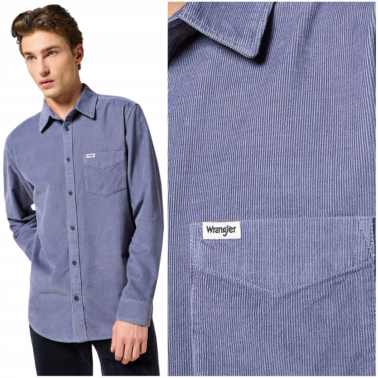 Wrangler 1 Pkt Corduroy Shirt bavlněná manšestrová košile Regular Fit S