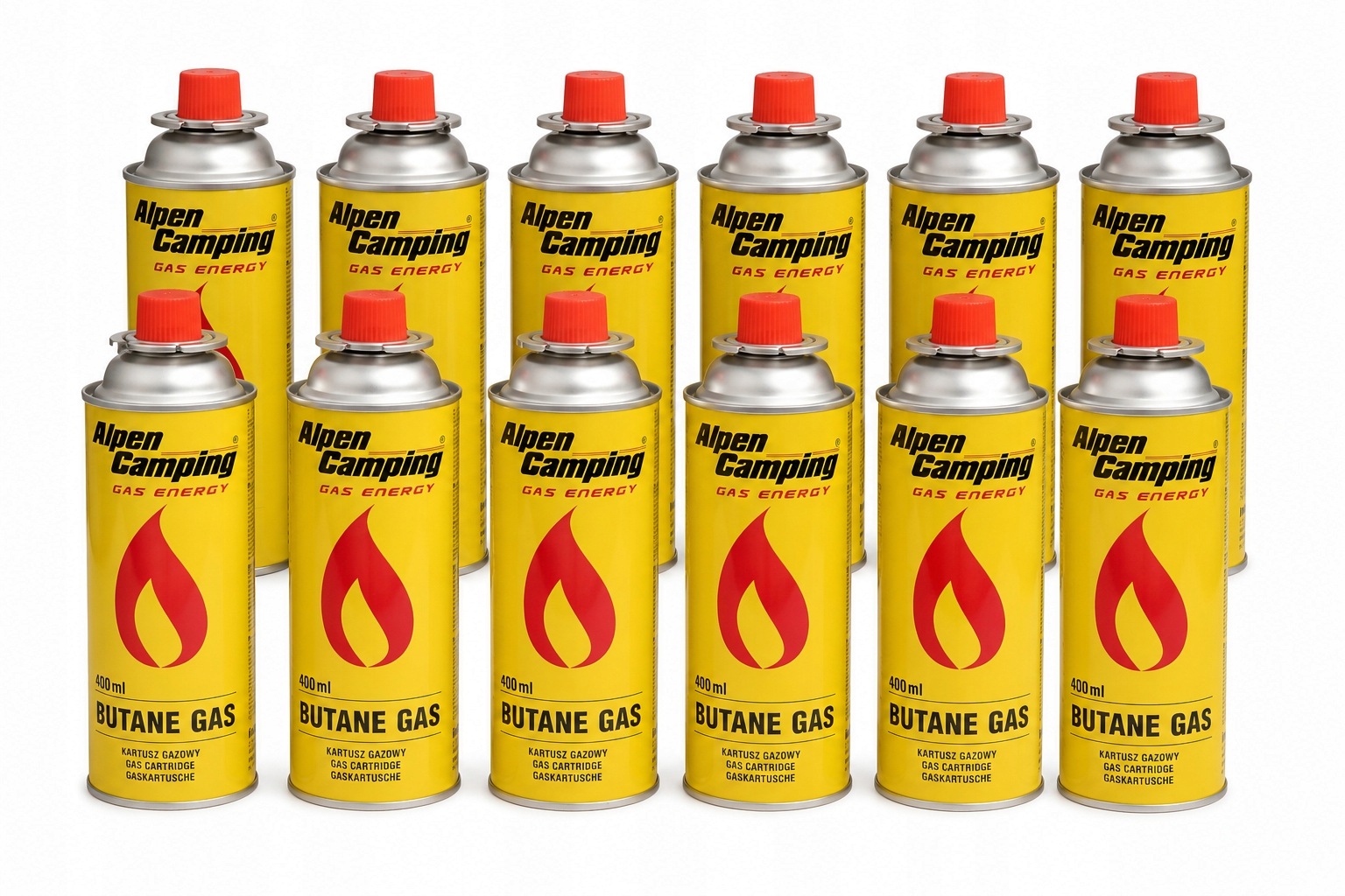 Kartusz gazowy gwintowy Alpen Camping 400 ml butan 12 szt.