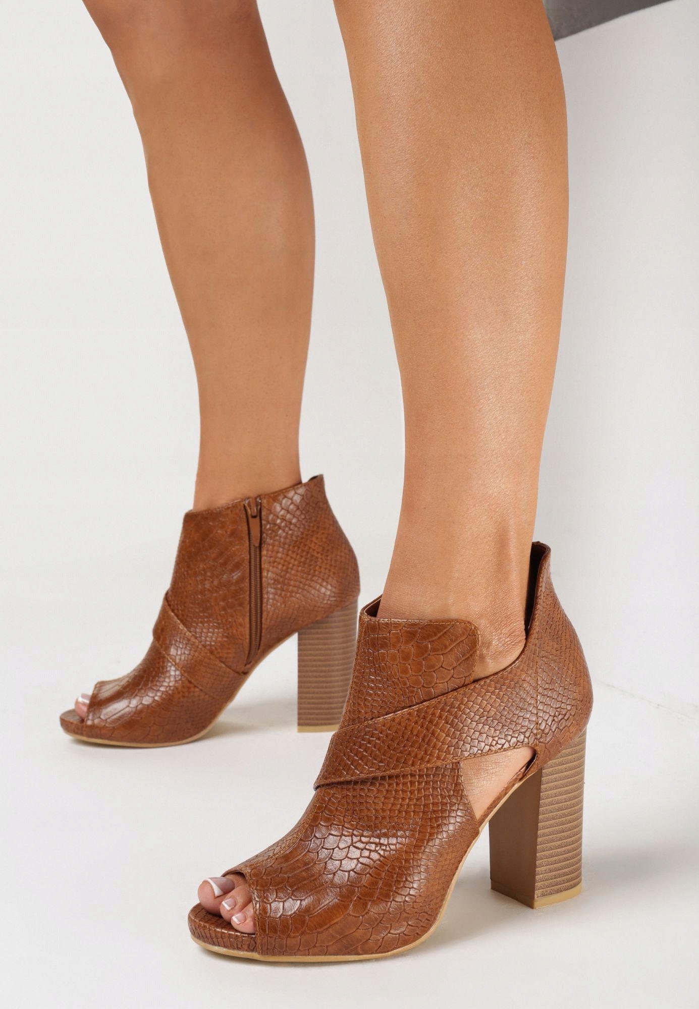 Born2Be Brązowe Botki damskie 36 Ekoskóra