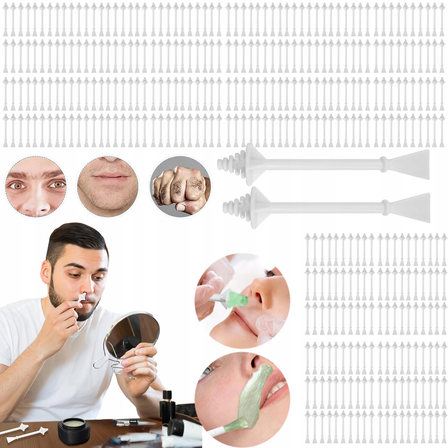 Vosk Pro Depilaci Nosu Depilace Muž Žena Multifunkční Oboustranný 200 Ks