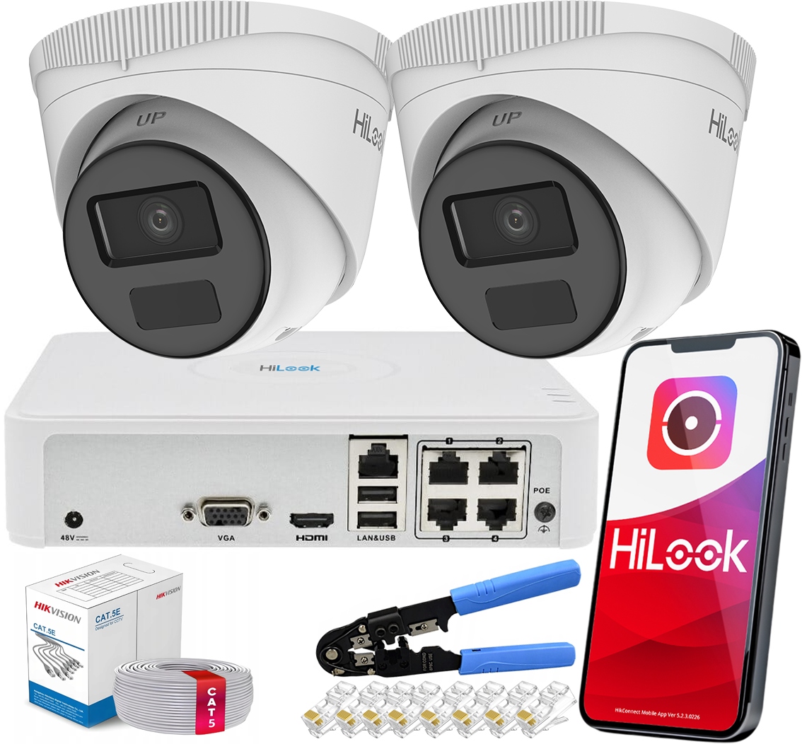 Sada kamer pro monitorování 2x IPC-T241H-C venkovní Hilook od společnosti Hikvision