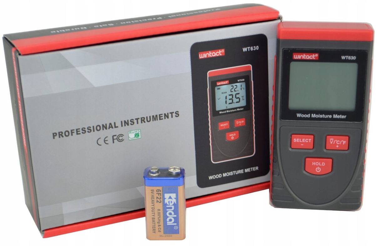 WILGOTNOŚCIOMIERZ BEZINWAZYJNY MIERNIK DO DREWNA Stan opakowania oryginalne