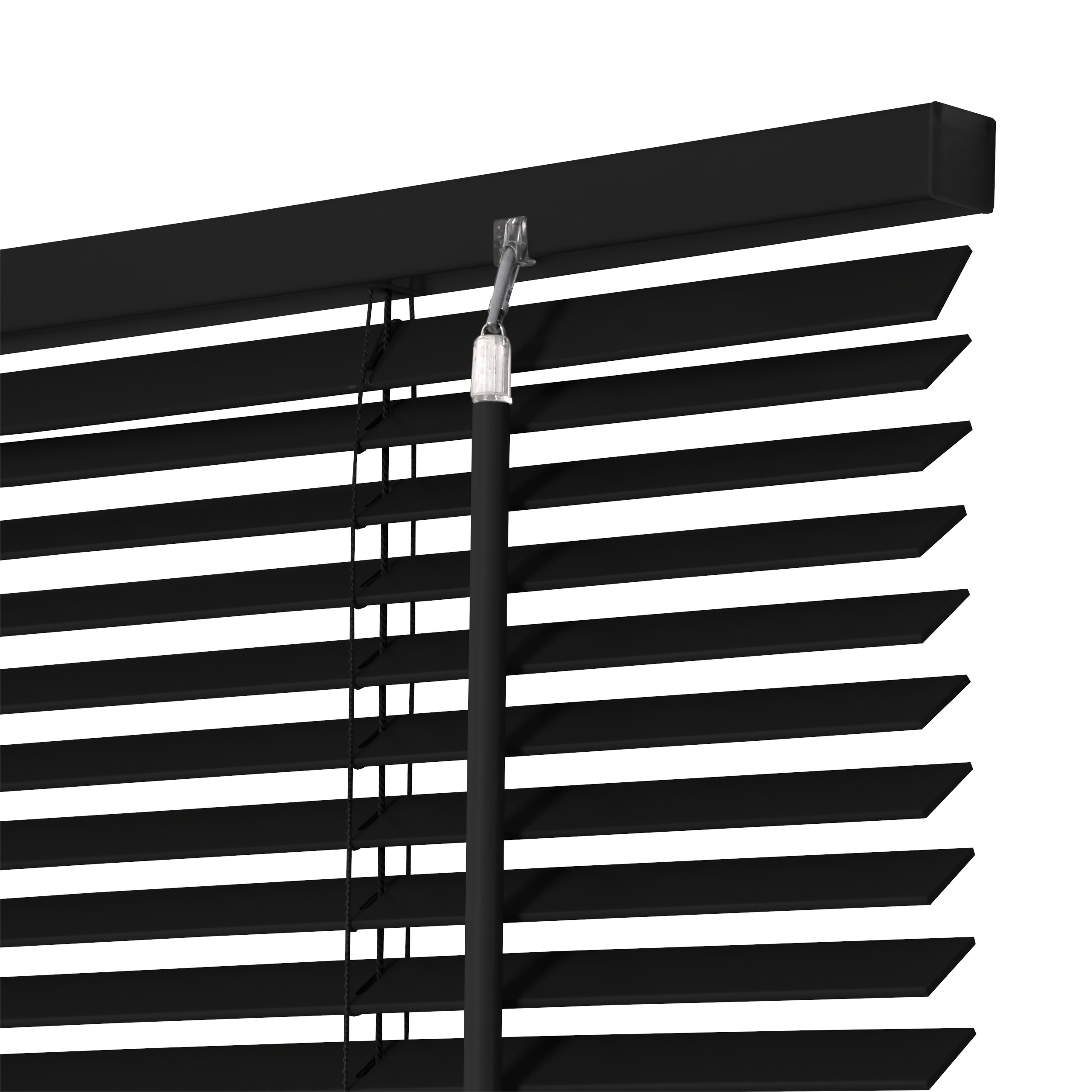 Dřevěná žaluzie hotová horizontální 25 mm Černá 70x140 cm