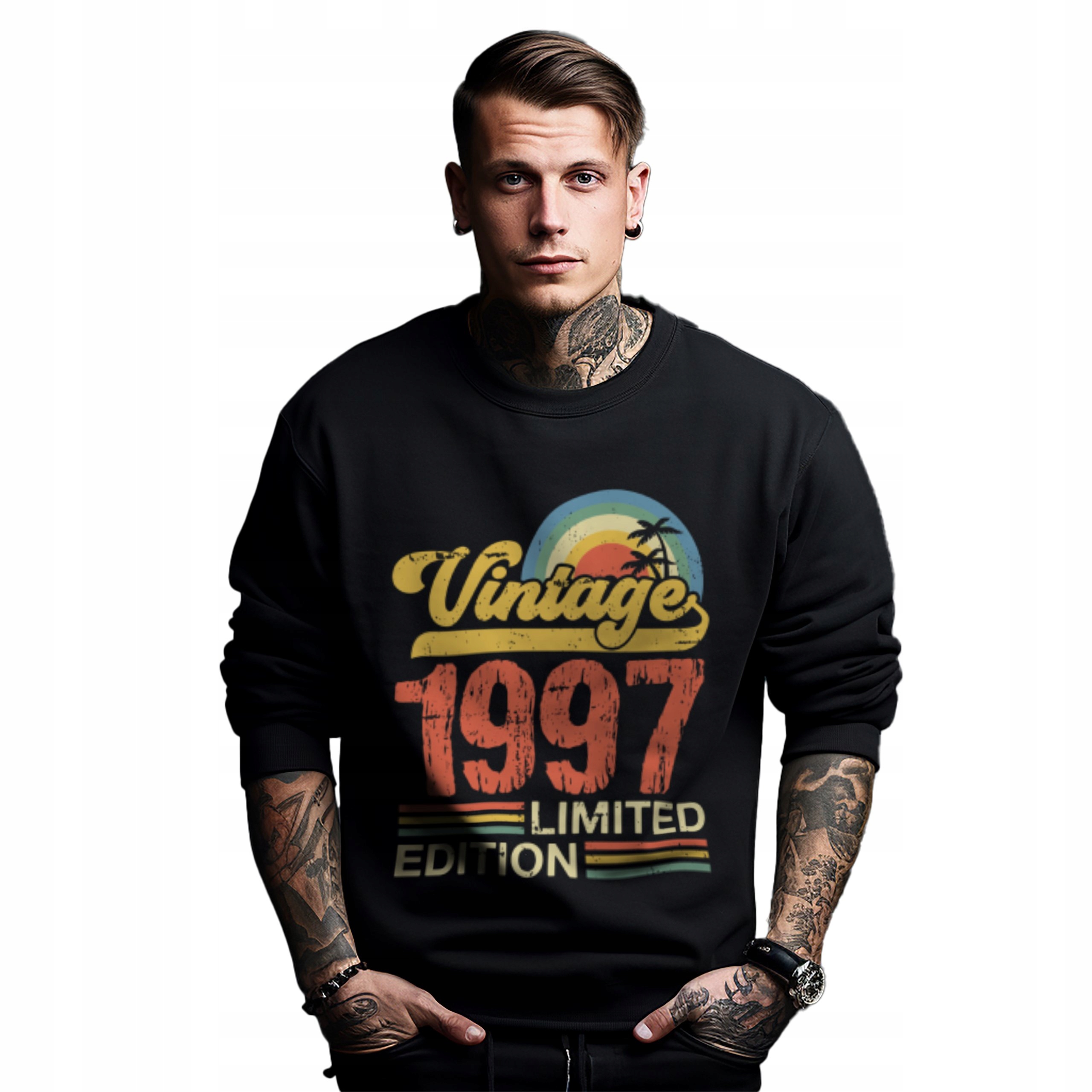 Mikina černá pánská s potiskem dárek k narozeninám, ročník Vintage 1997