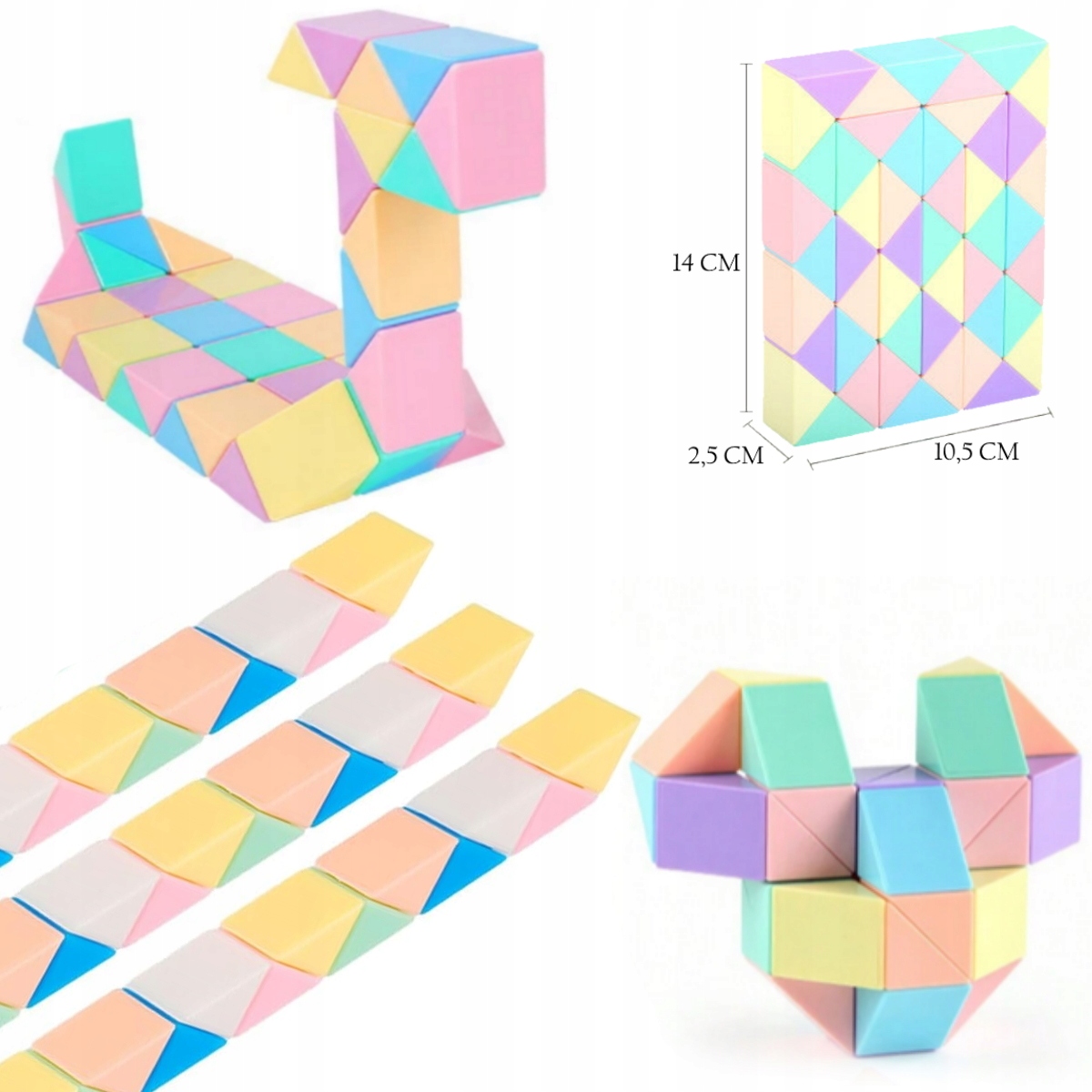 UKŁADANKA LOGICZNA MAGICZNY WĄŻ PASTELOWY KOLOR 48 EL Wiek dziecka 6 lat +