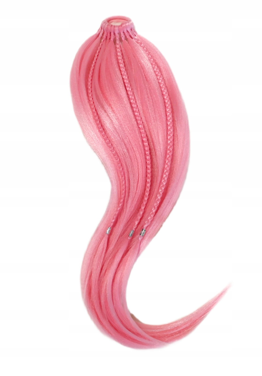 Koník na gumičce s copánky, Příčesek, růžová, Růžová Mořská Víla, 50 cm