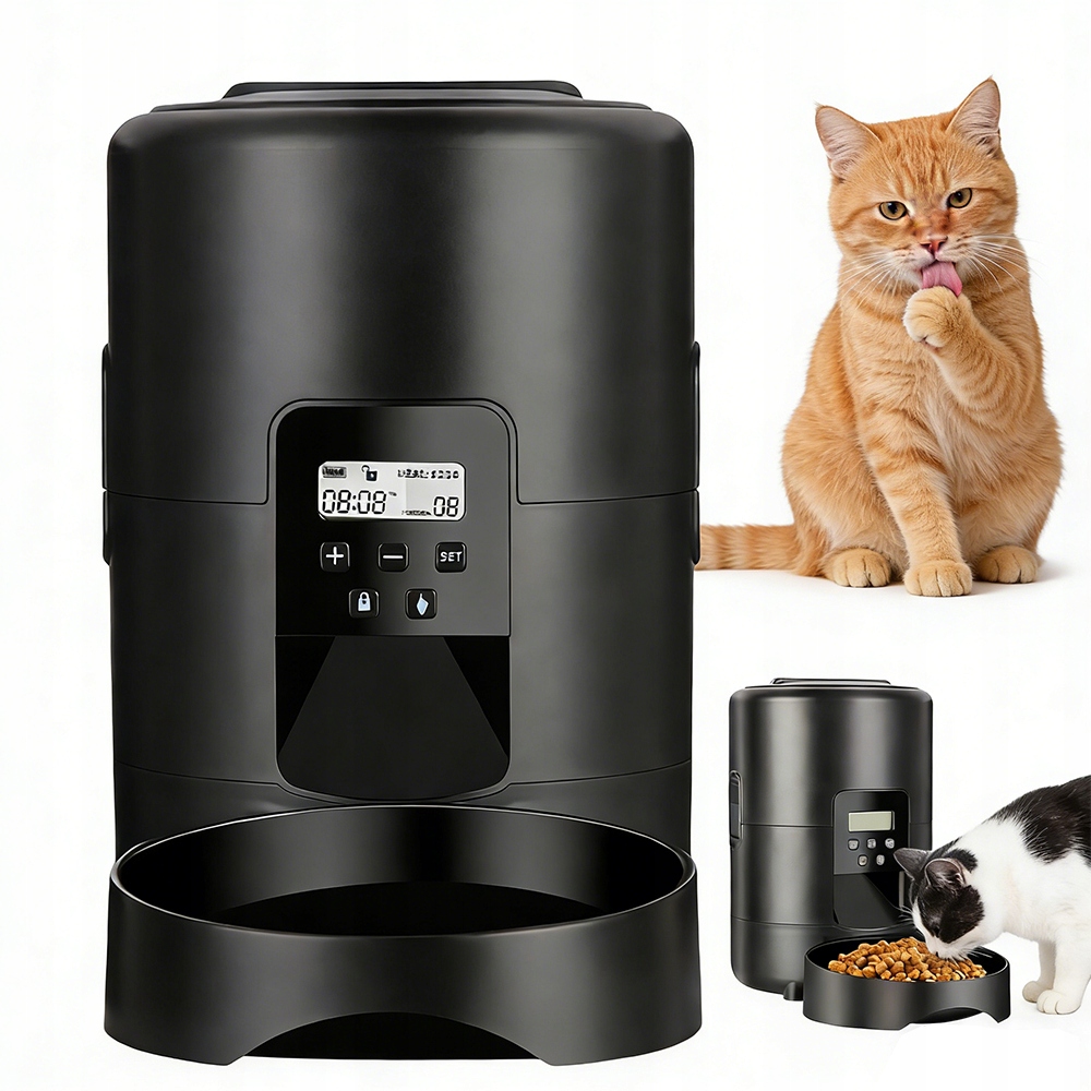 Levně LCD Automatický Inteligentní Krmítko Pro Zvířata Dávkovač S Displejem
