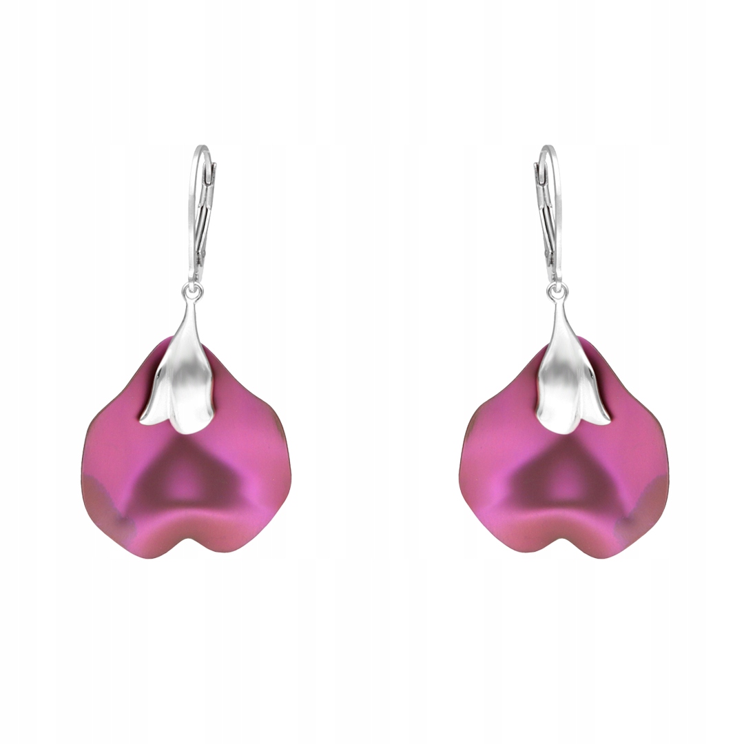 Náušnice květy fialové titanové stříbro