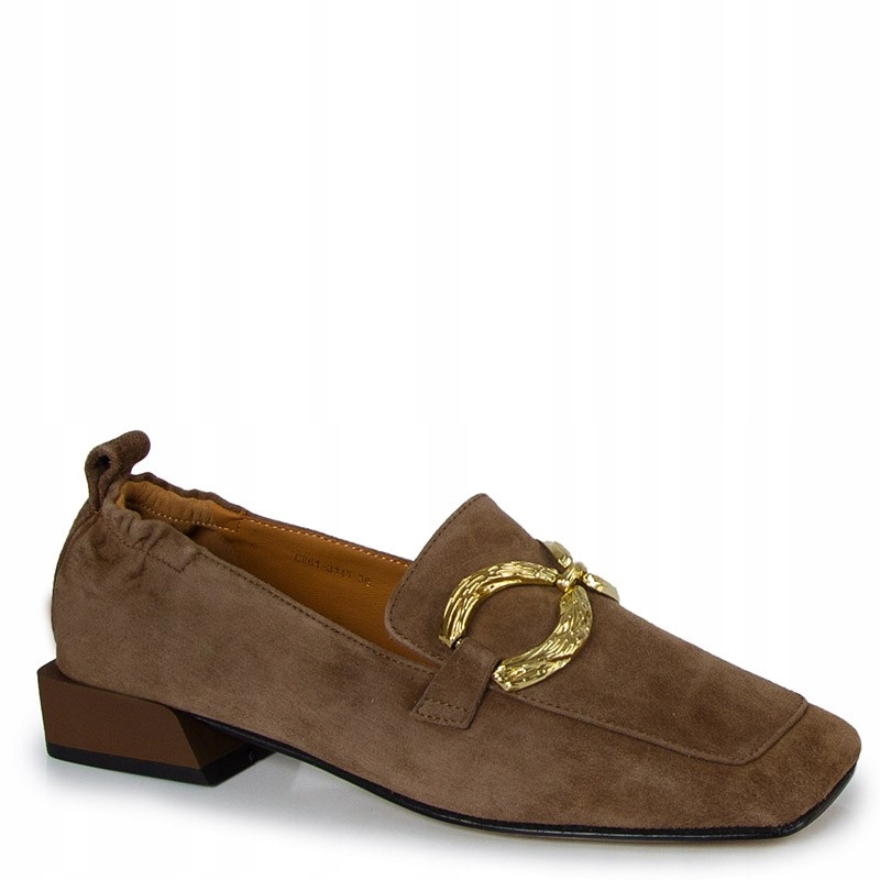 S.barski CR61-3115 Hnědé Kožené Mokasíny S Ozdobou 36