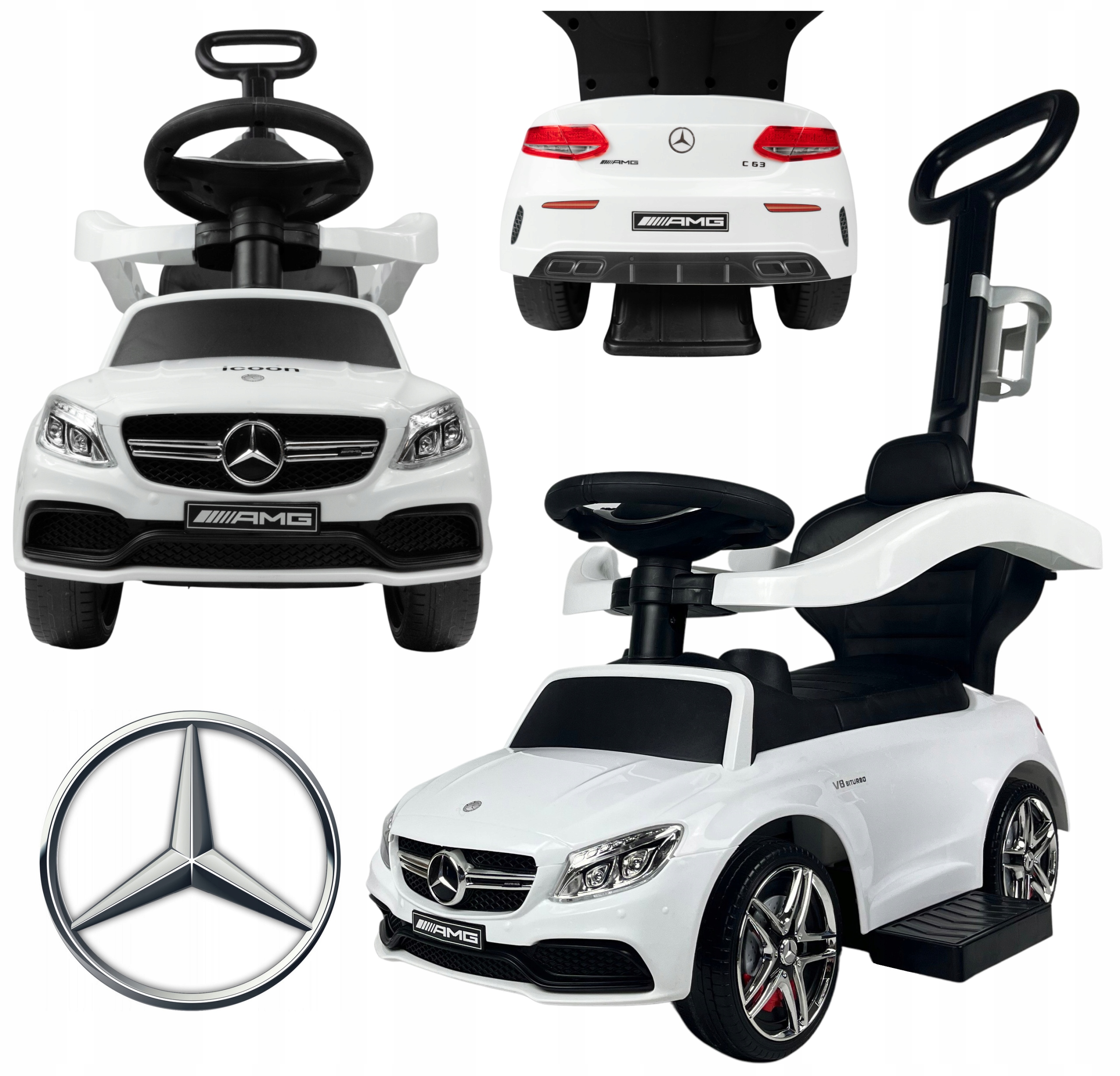 

Mercedes Amg Auto Samochód Jeździk Chodzik Pchacz
