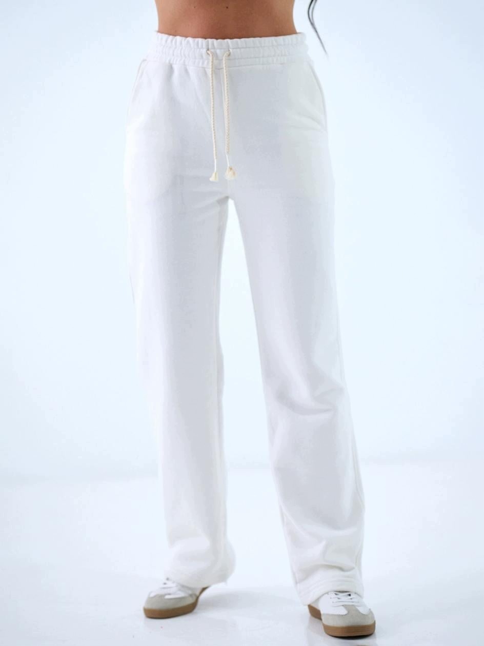 Dámské teplákové kalhoty Bavlna Ecru Natural Side Classic Logo Xs/s
