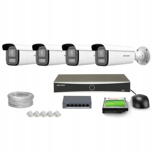 Sada monitorovania domu Ip 4x DS-2CD2643G2-LIZS2U 4Mpx Ir 60 m motozoom audio