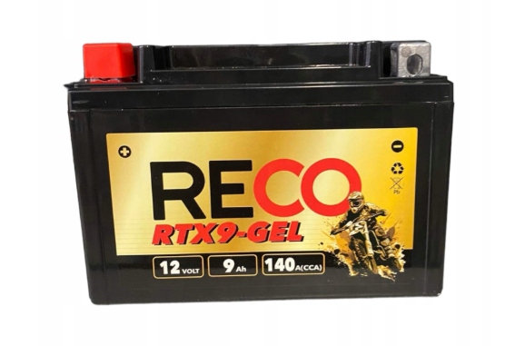 Akumulator Motocyklowy Reco RTX9-GEL YTX9-BS ETX9 12V 9Ah 140A L+