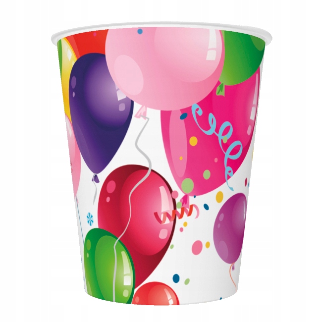 

Maki Kubeczki Papierowe Balony Urodziny 250ML 8SZT