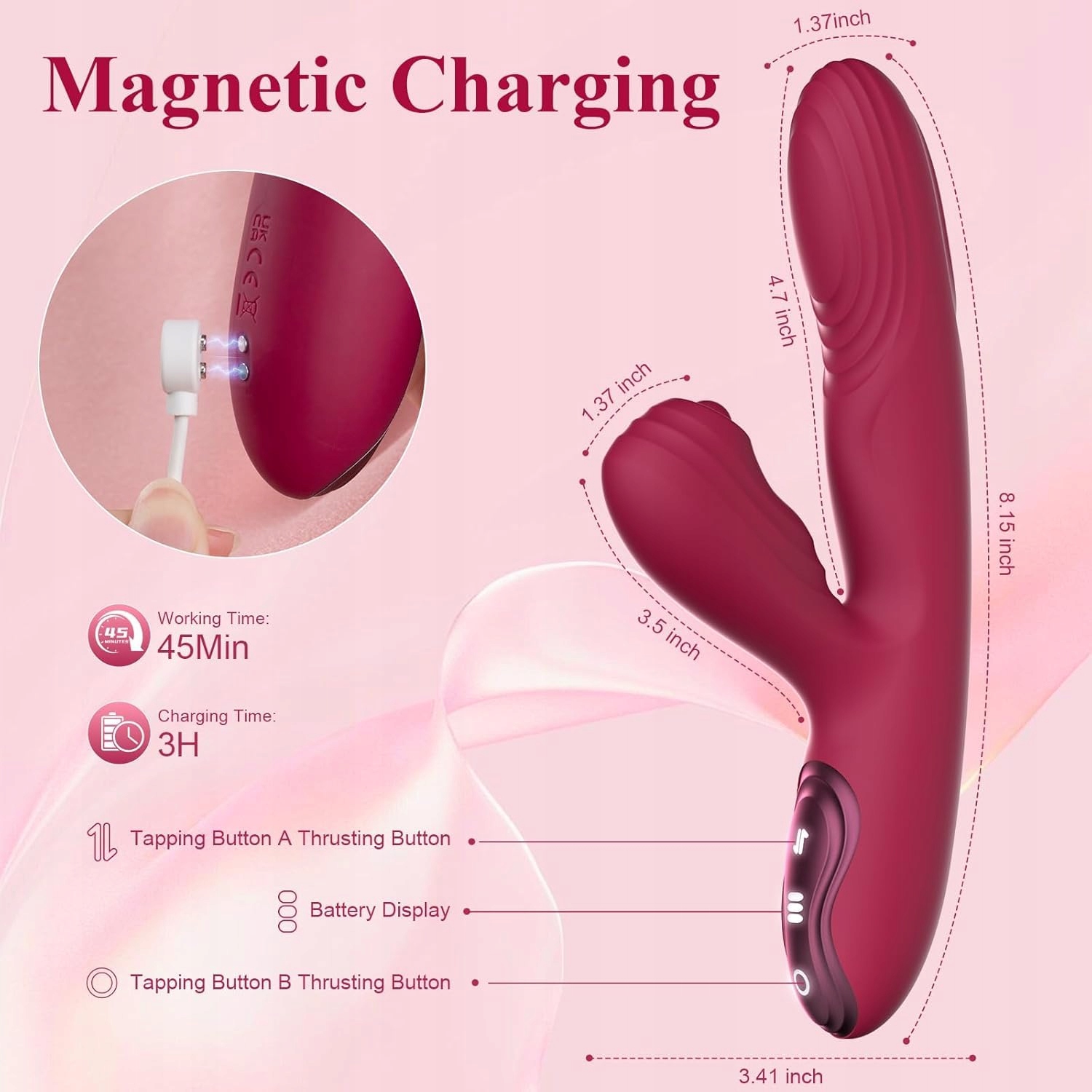 RABBIT G-Spot Wibrator 7 Funkcji Wodoodporny Dla Kobiet — miniatura 7