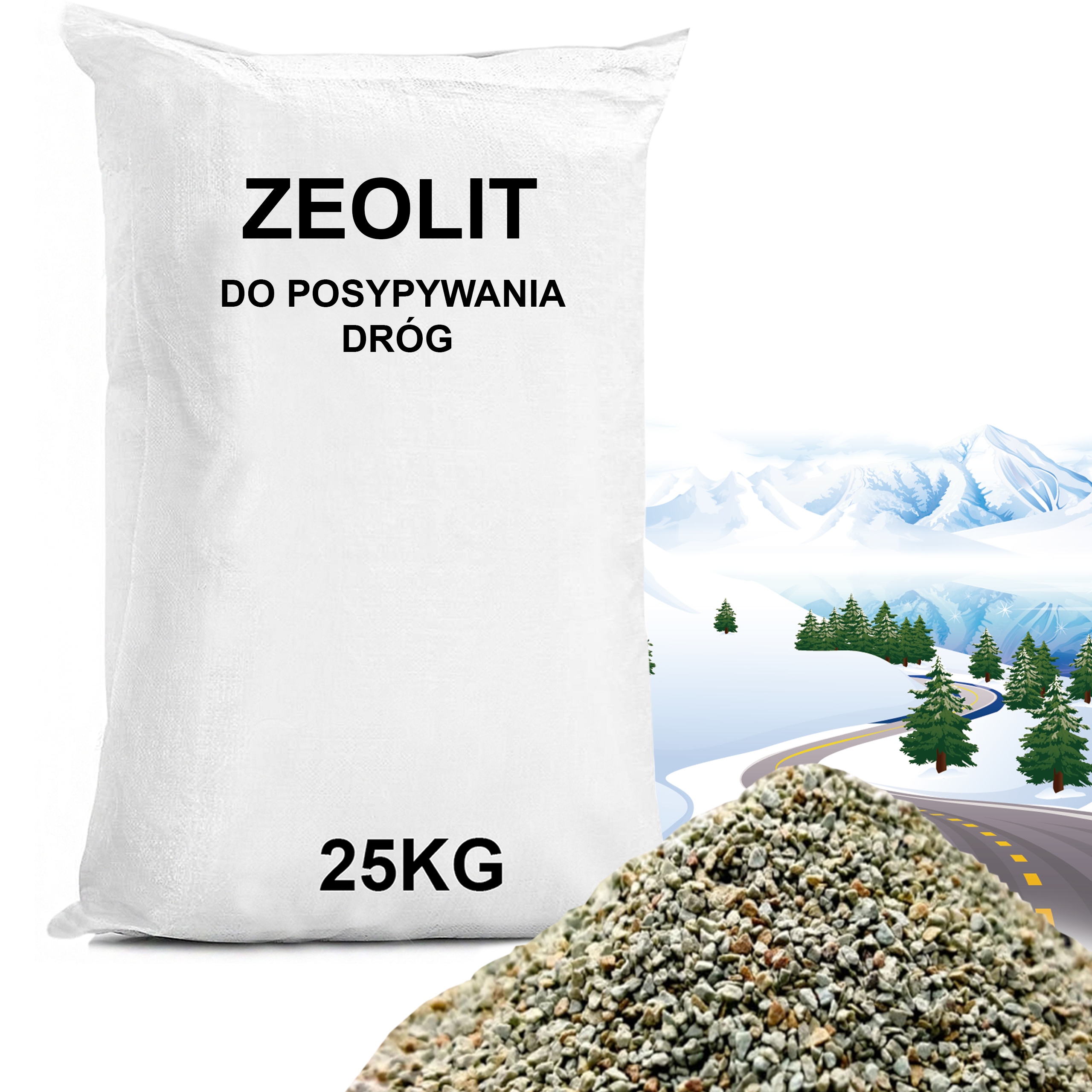 

Zeolit Bezpieczny dla Zwierząt Sól Drogowa 25KG