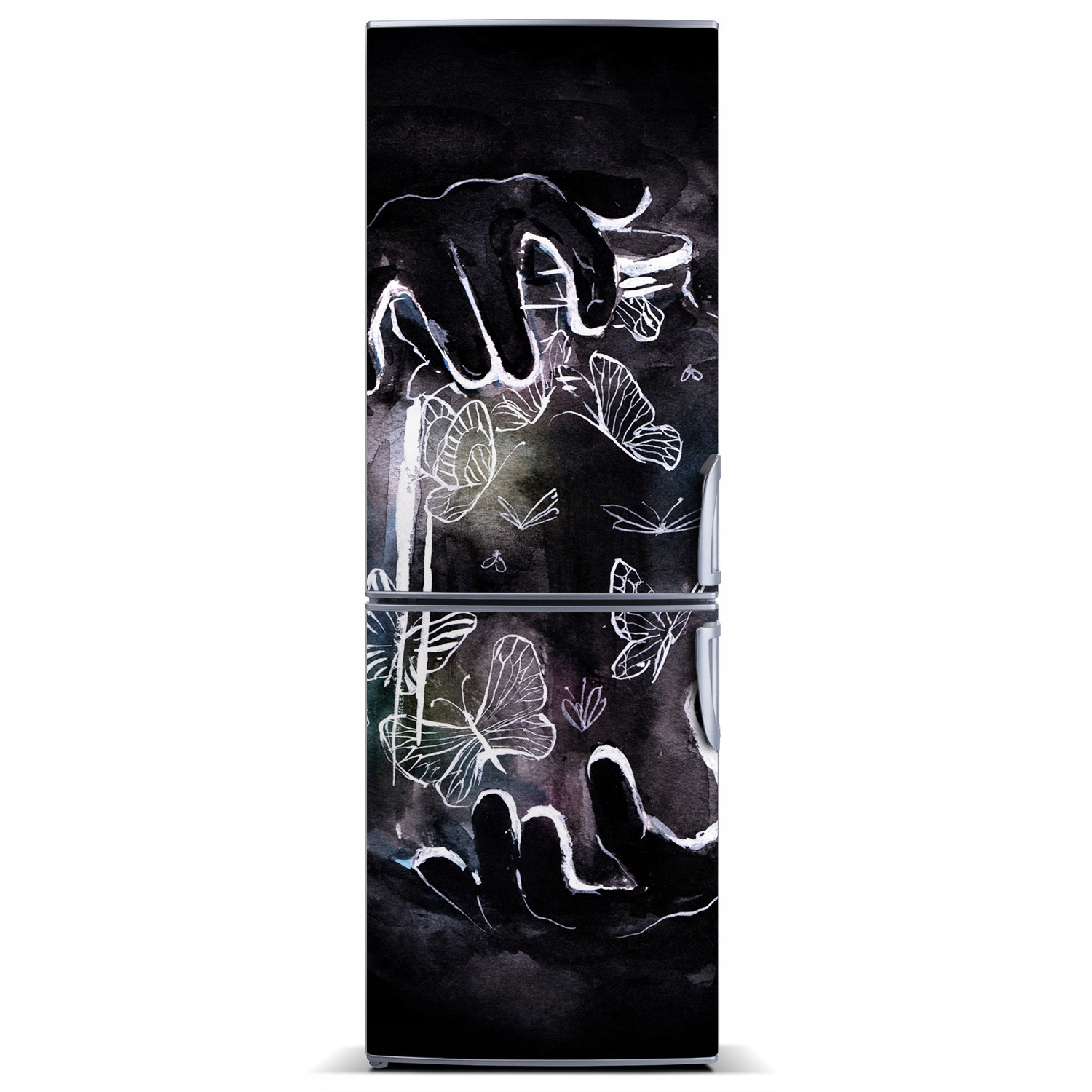 

Naklejka Magnes na lodówkę Motyle w słoiku 60x180