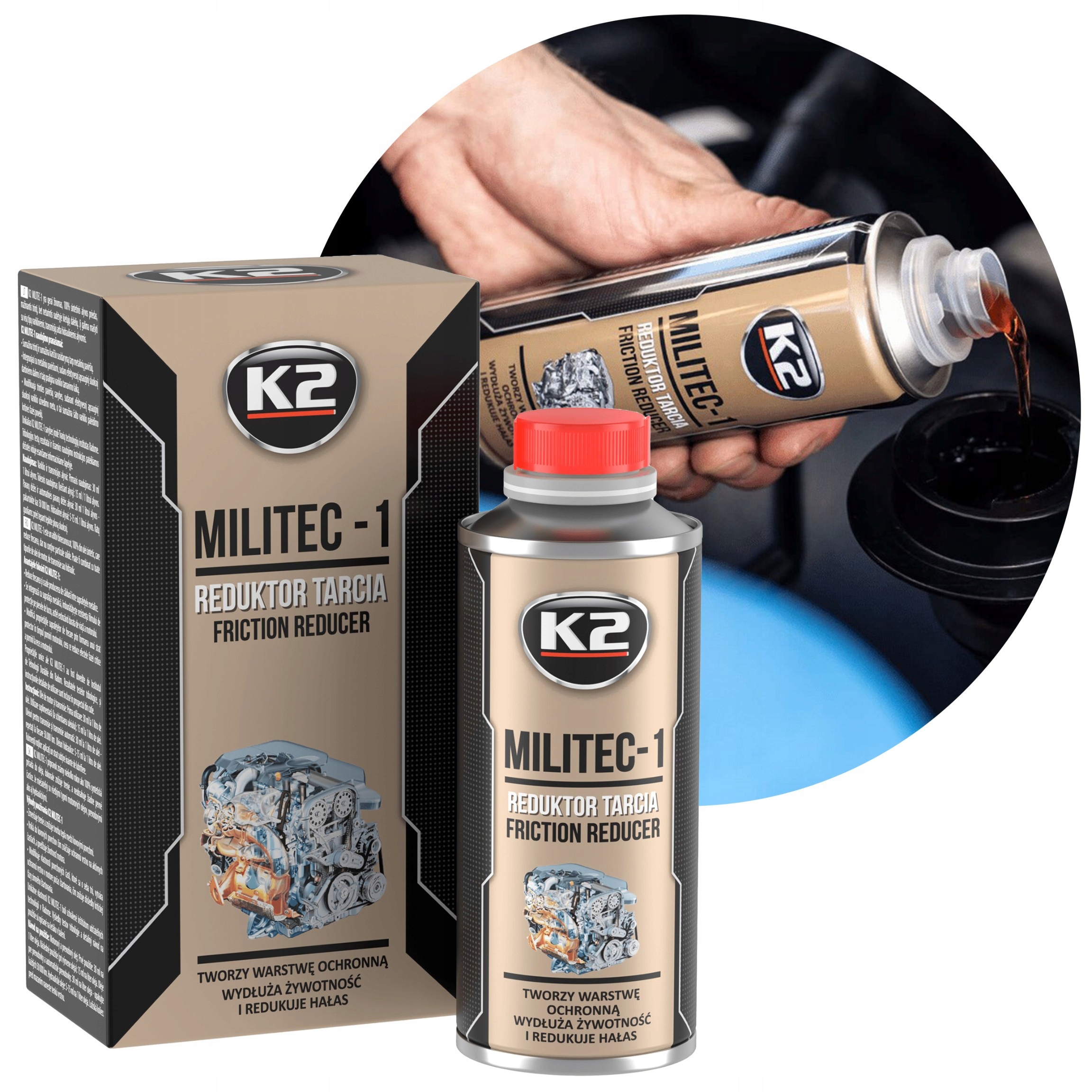 Reduktor tarcia silnika 250ml K2 Militec-1 T380