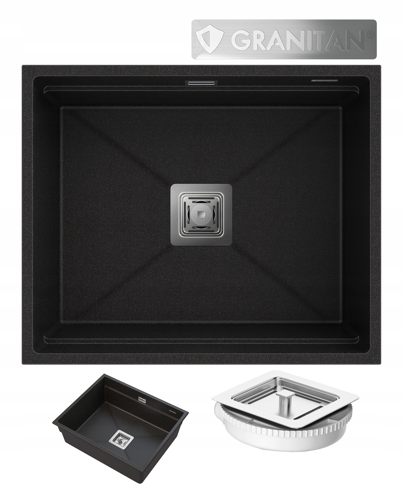 Granitové Závesné Umývadlo, Zlatý Sifón Epir 60