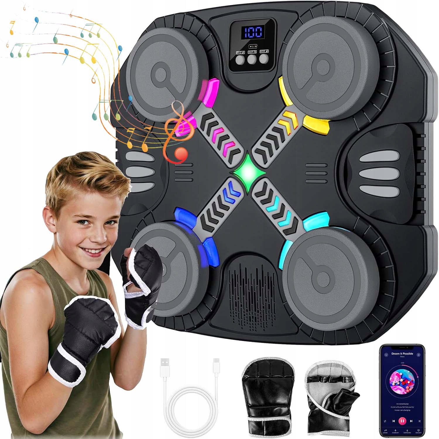 Boxovací Tréninková Deska Na Zeď, Bluetooth Trenažér, Hudební Tabule