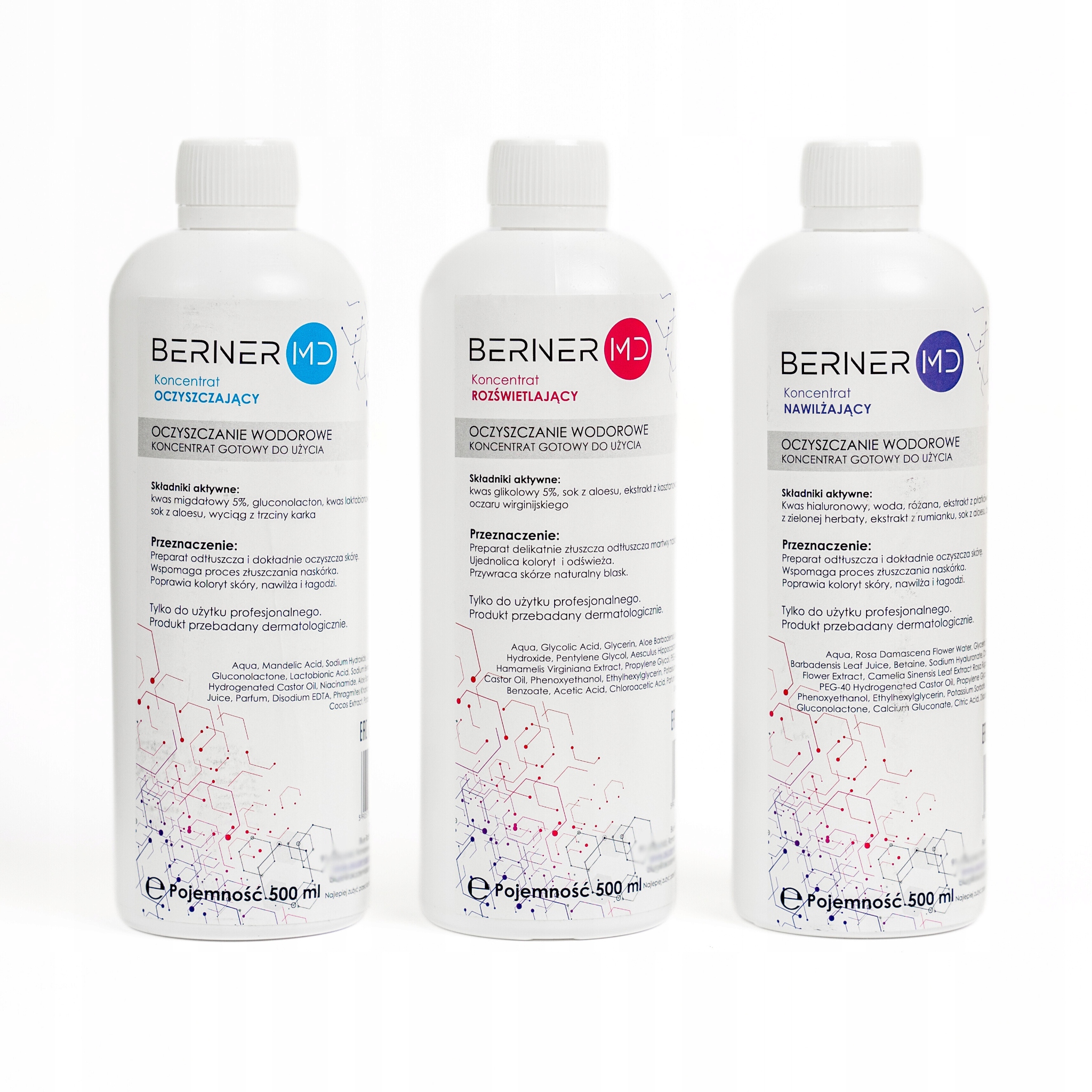 Zestaw do oczyszczania wodorowego 3x500 ml