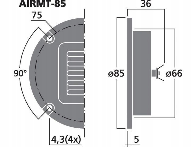 MONACOR AIRMT-85 Głośnik wysokotonowy 20W 4ohm Model AIRMT-85