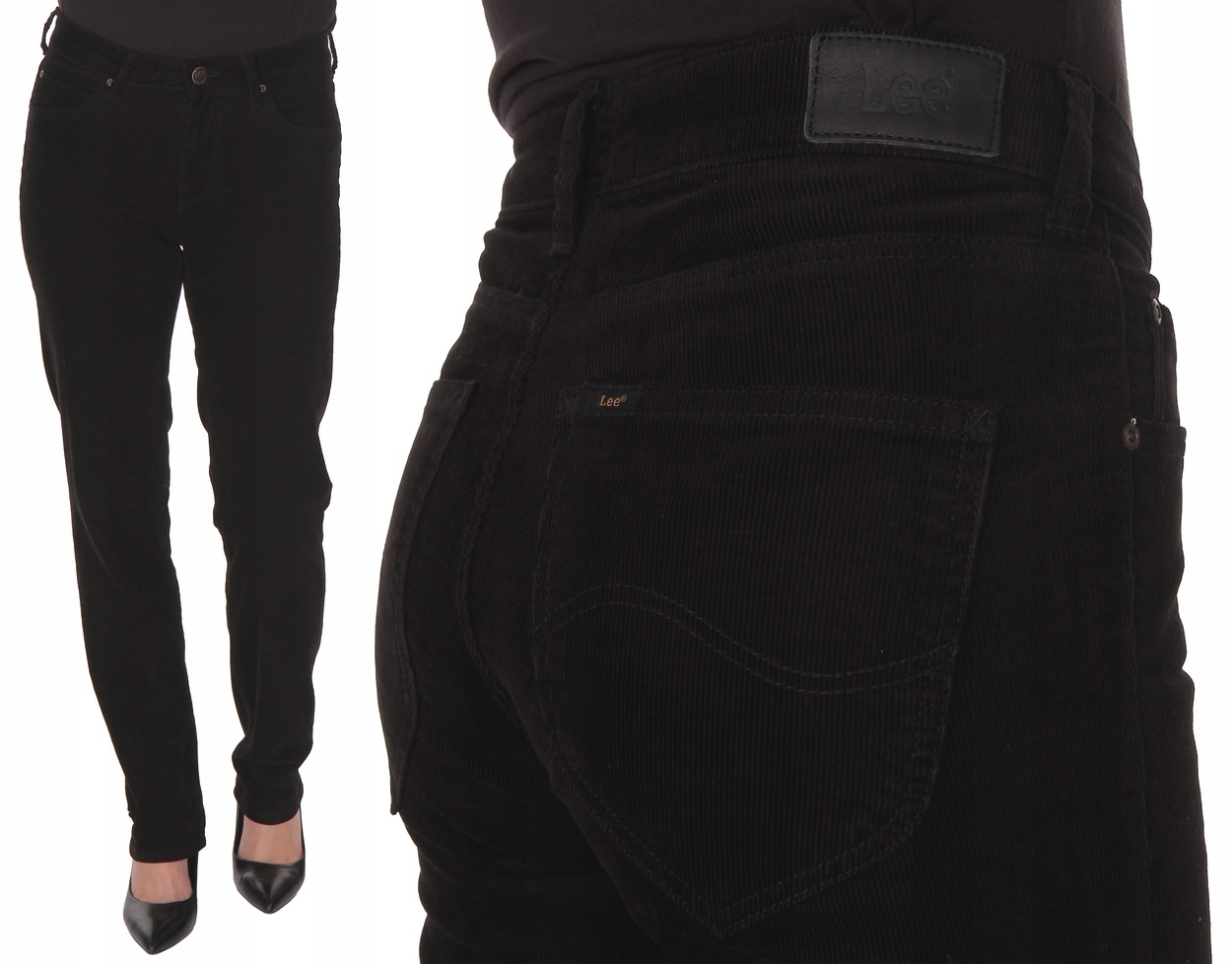 

Lee marion straight Czarne Sztruksy W44 L31