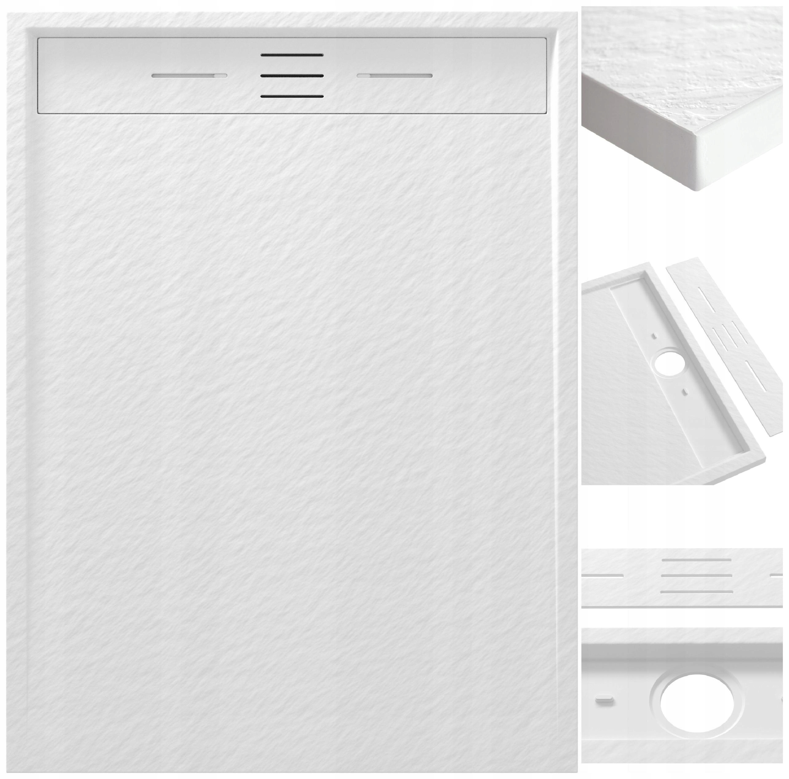 Sprchová Vanička Obdélníková 120 x 90 CM Bílá struktura Kompozit Viva