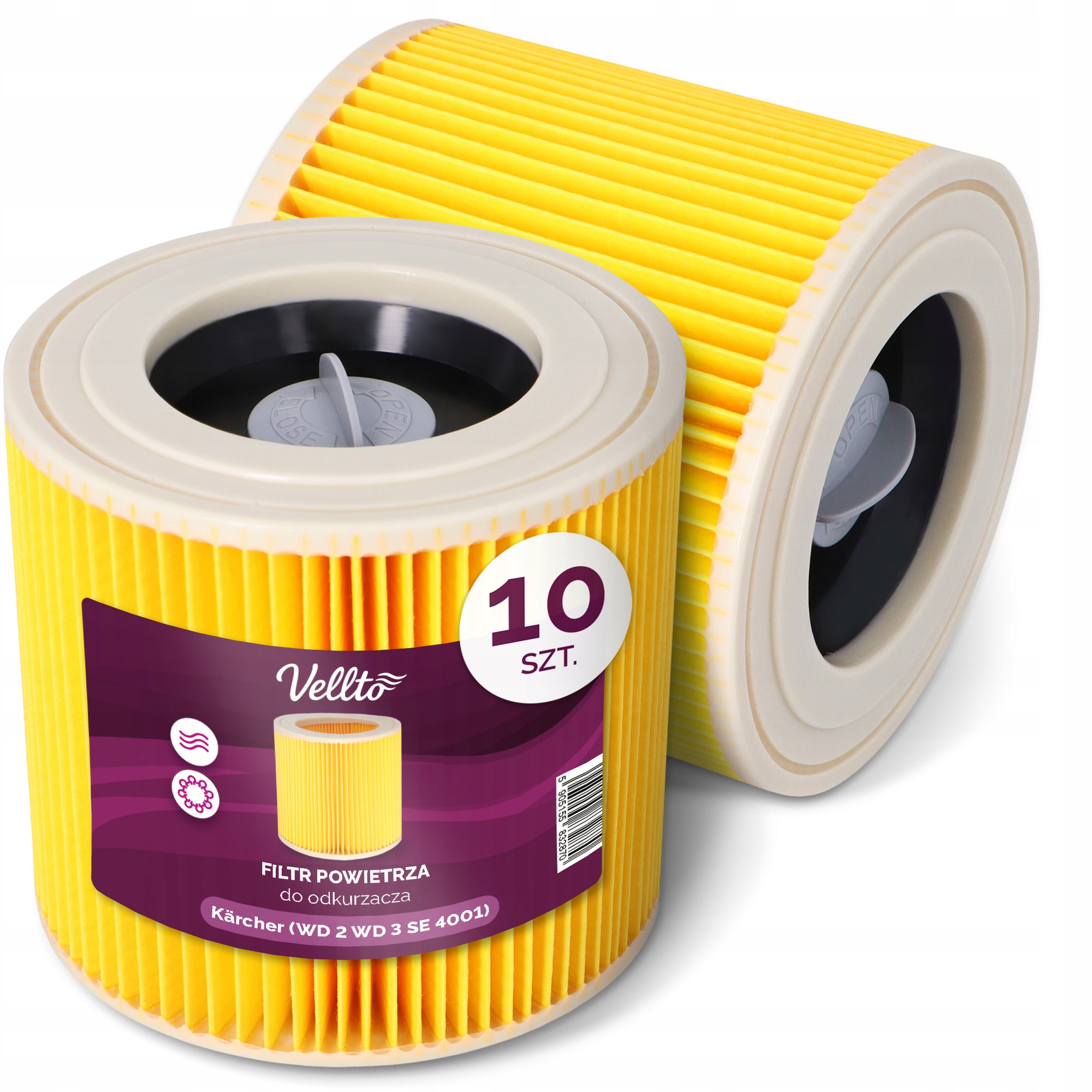 10x Filtr Powietrza do Kärcher WD3 WD2 Se 4001 MV2 MV3 NT27 A 2004 WD3 Em-v