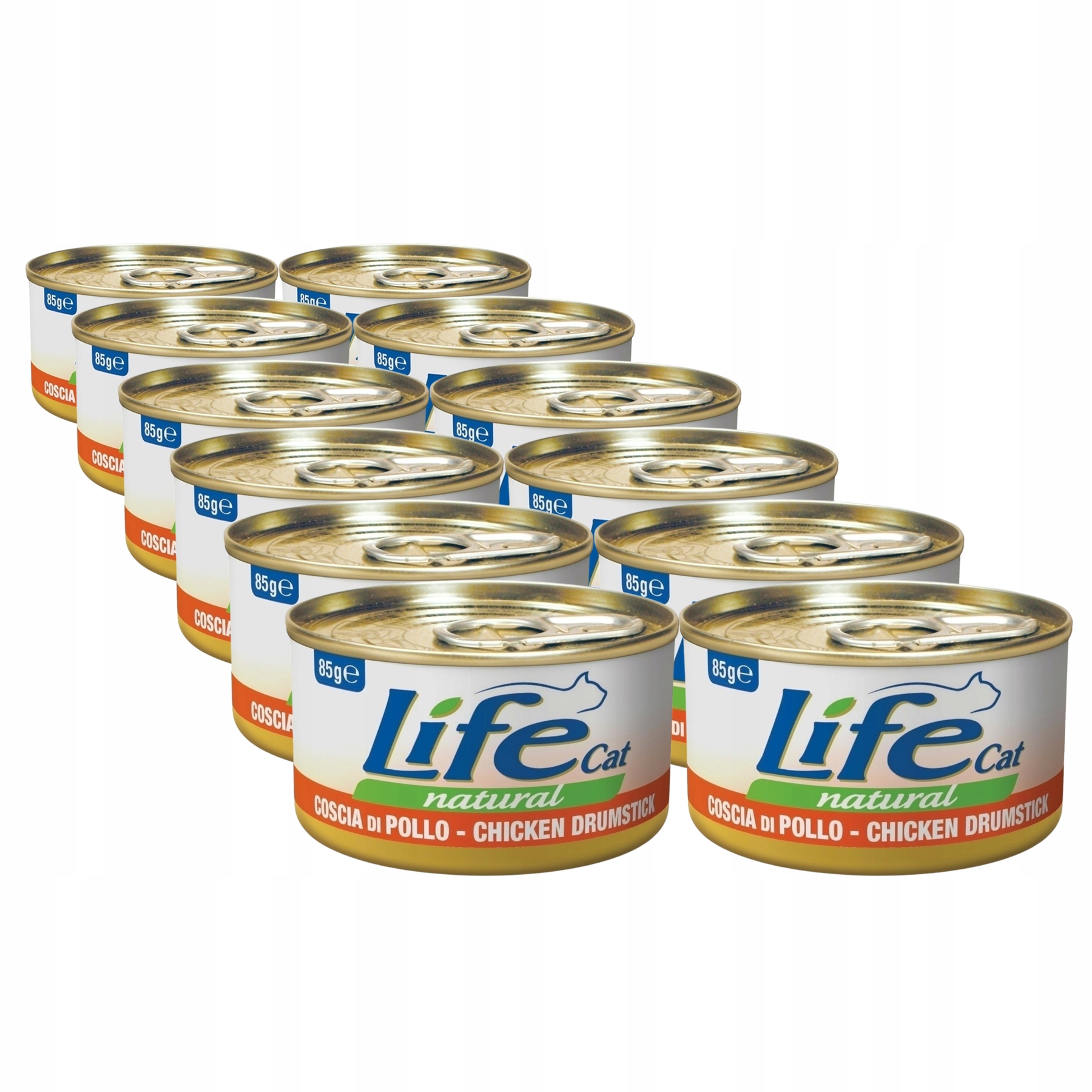 Life Cat Natural Krmivo pro kočky konzerva Set 12x85 g Kuřecí stehna