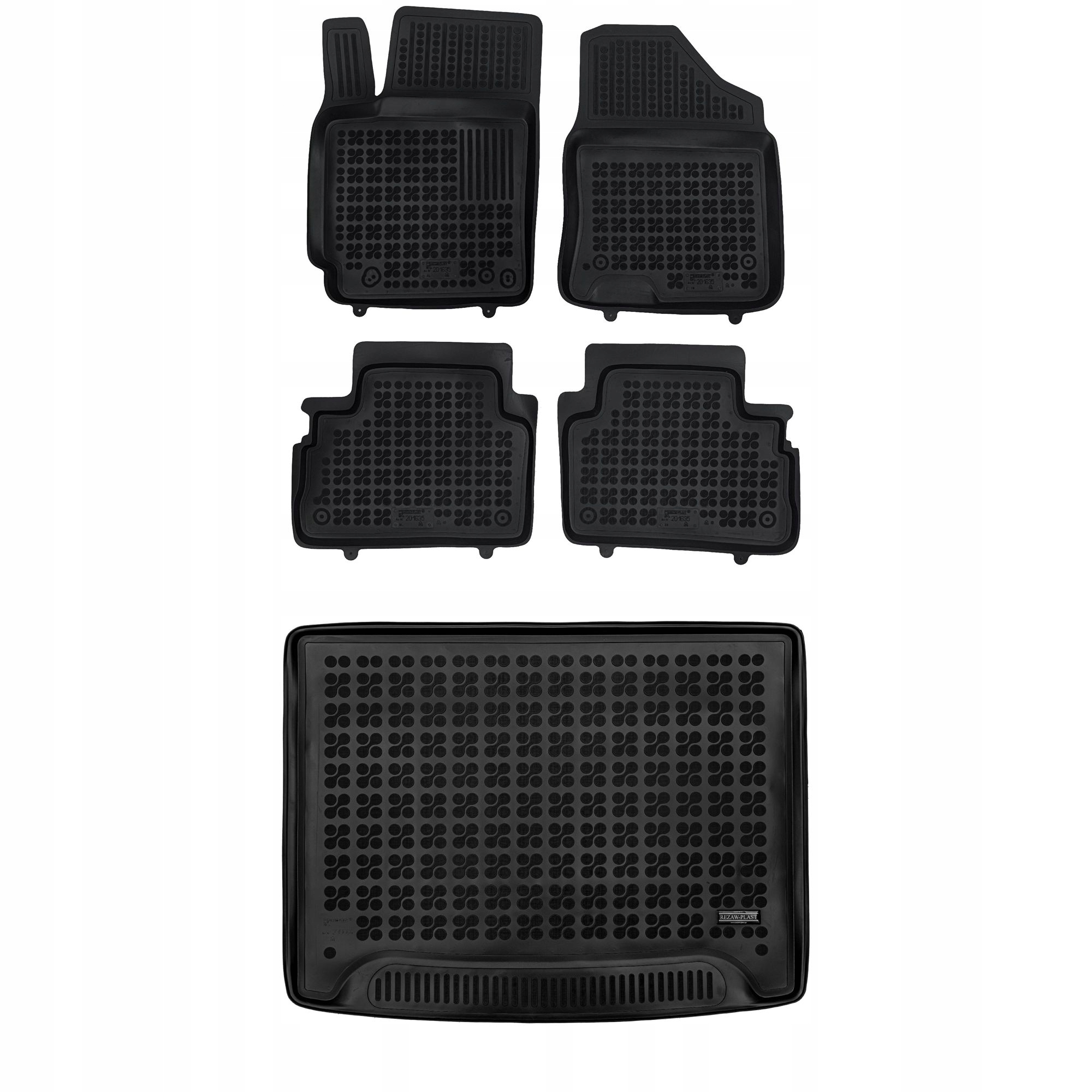 Sada čiernych kobercov gumová rohož čierna pre Hyundai Kona II od roku 2023