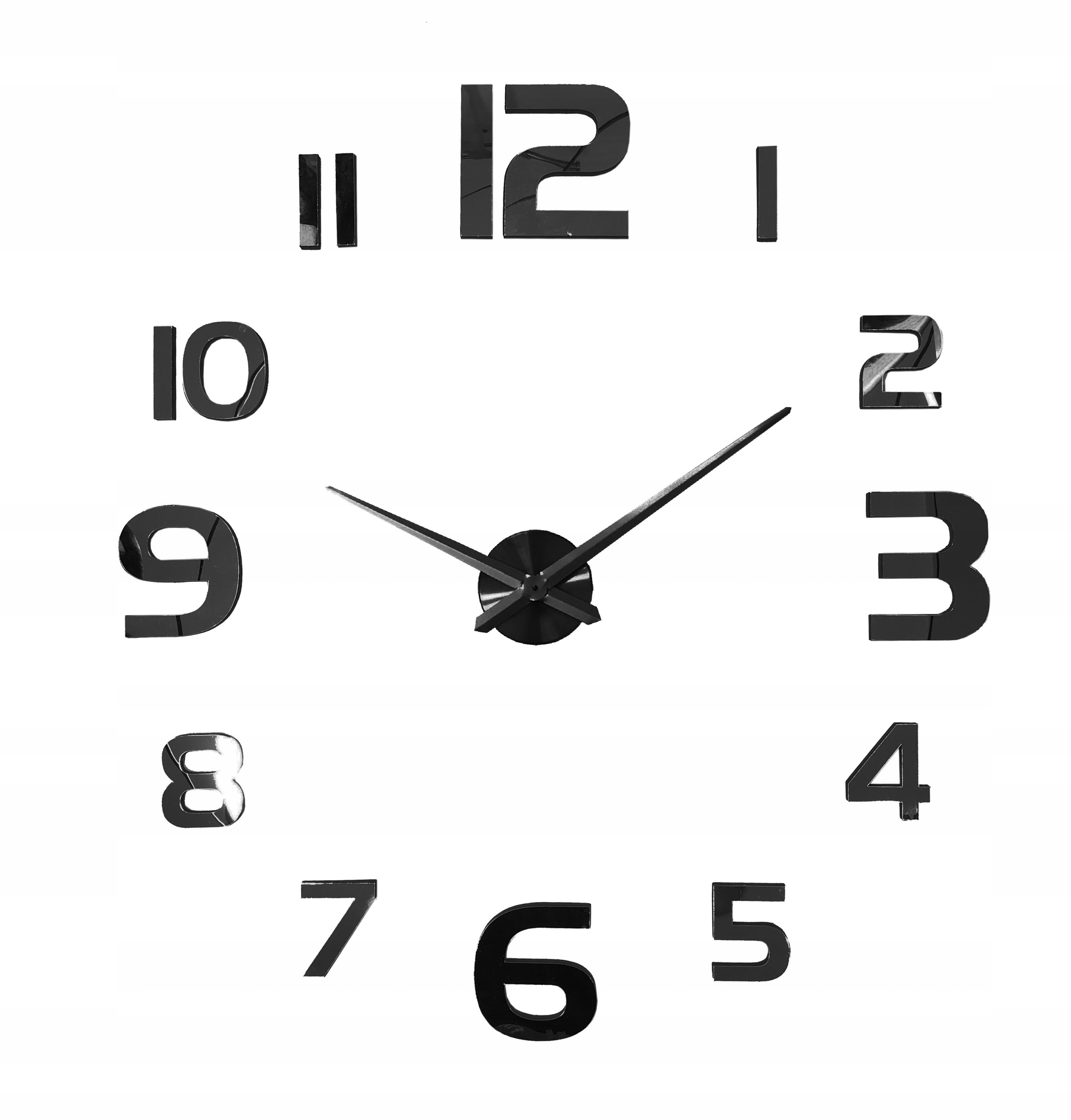 ZEGAR 3D ŚCXIENNY NAKLEJANY NOWOCZESNY LUSTRO XXL