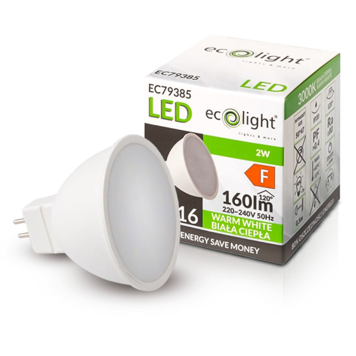 

Żarówka Led MR16 12V 2W 20W 160lm Barwa Ciepła