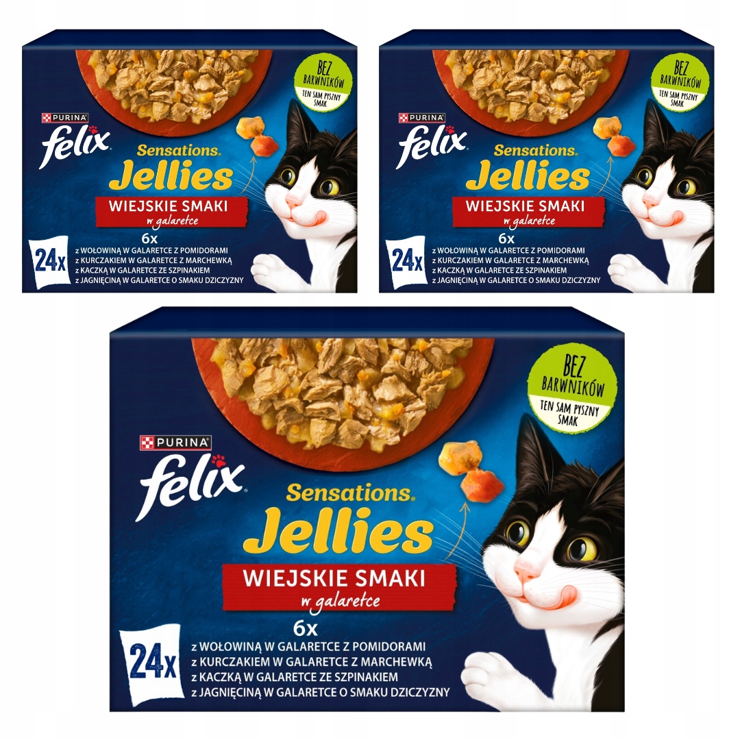 Felix Sensations Jellies Wiejskie Smaki w Galaretce Saszetki 72x85g