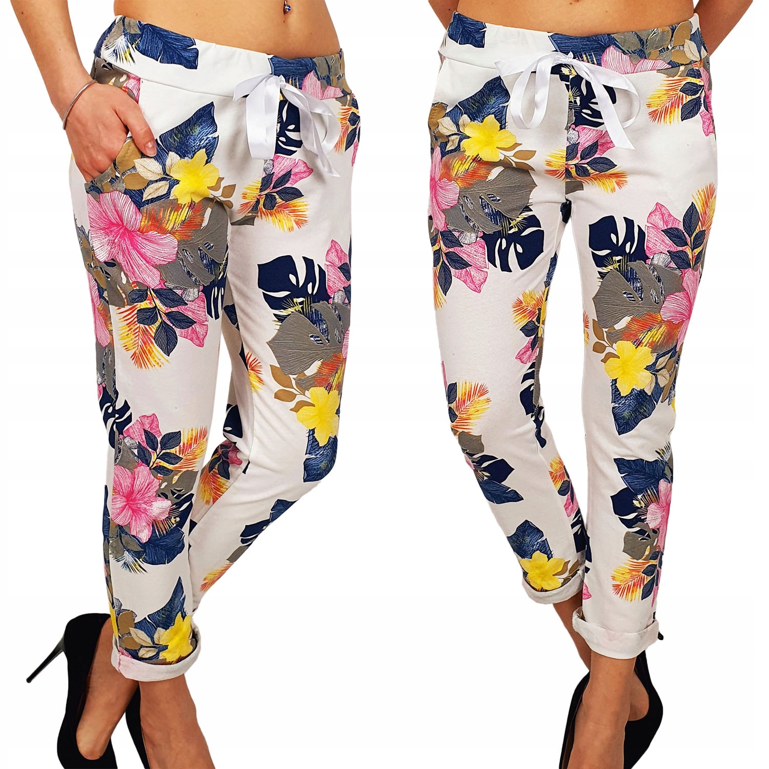 # SPODNIE Damskie DRESOWE Wygodne Bawełniane WZORY