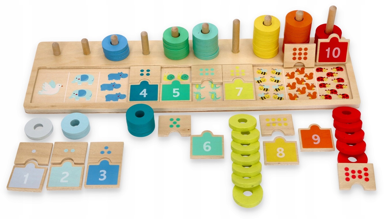 UKŁADANKA EDUKACYJNA Z DREWNA NAUKA LICZENIA LELIN Kod producenta 10327