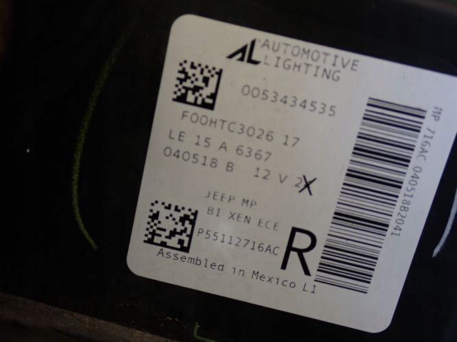JEEP COMPASS II BI XENON LED 17- reflektor right light right 0053434535