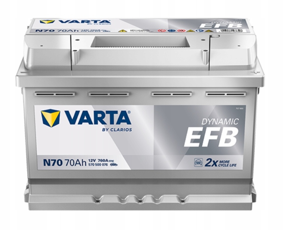 Akumulator Varta Blue Dynamic EFB START&STOP 70 Ah 760 A N70