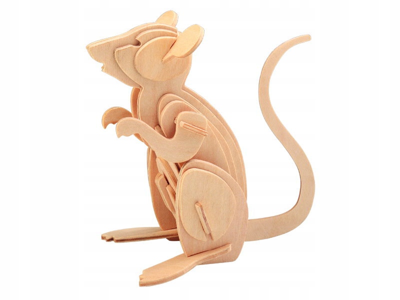 

Myszka składanka drewniana puzzle 3D M001