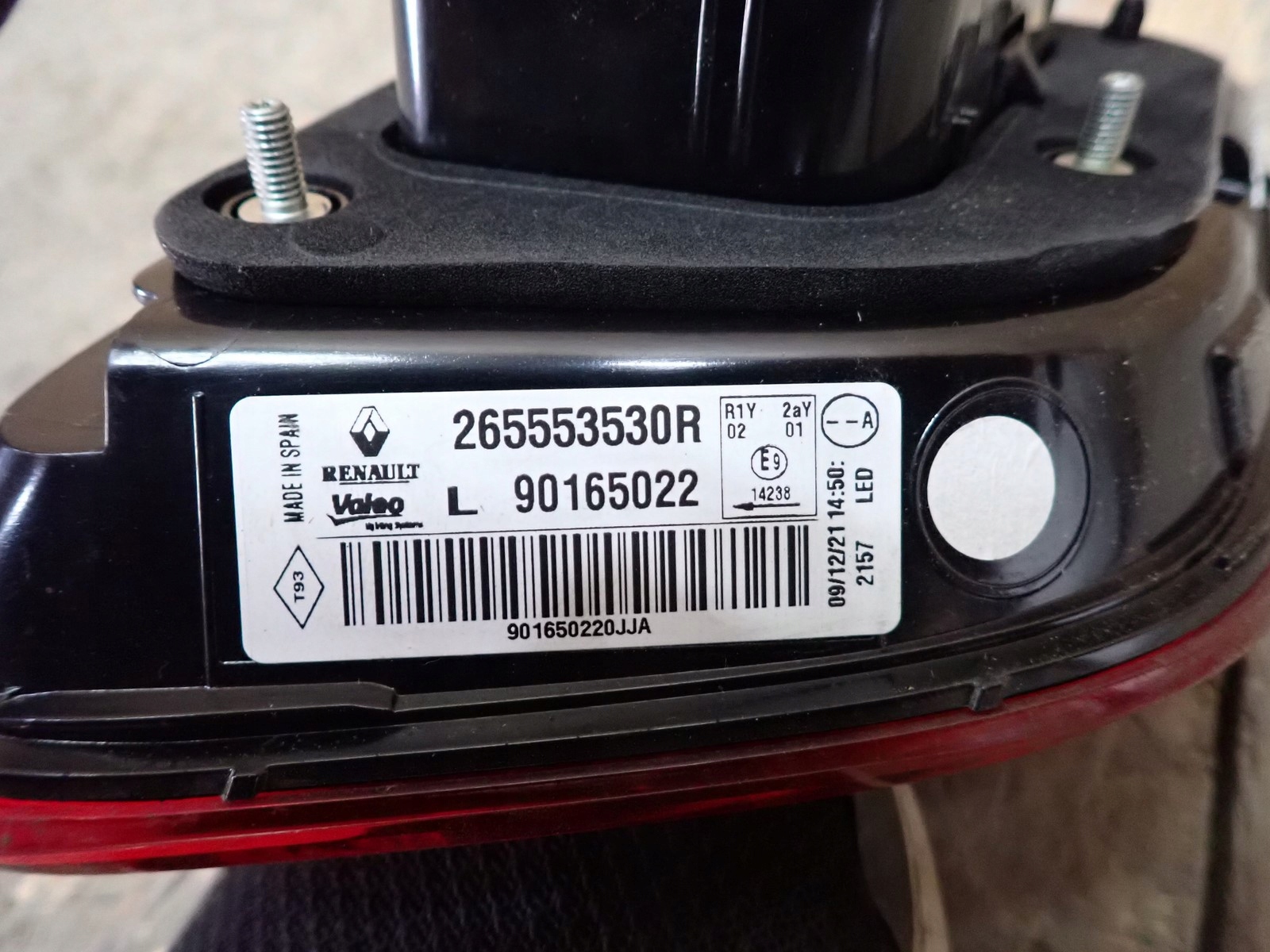 light left rear left rear part RENAULT KADJAR HA 2015- 265553530R