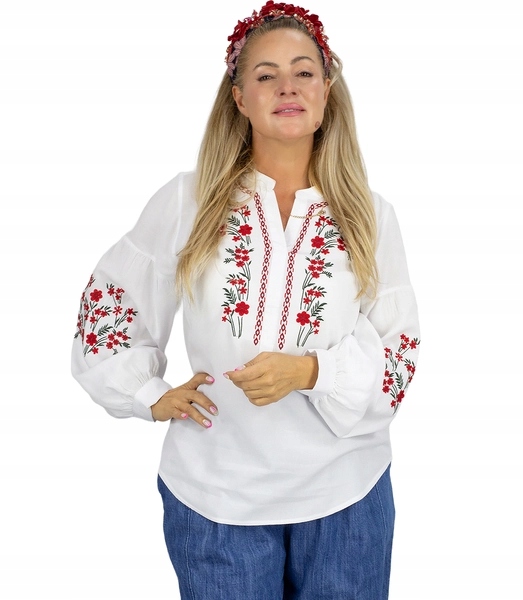 Bavlněná košilová halenka folk lidový vzor Agrafka XL