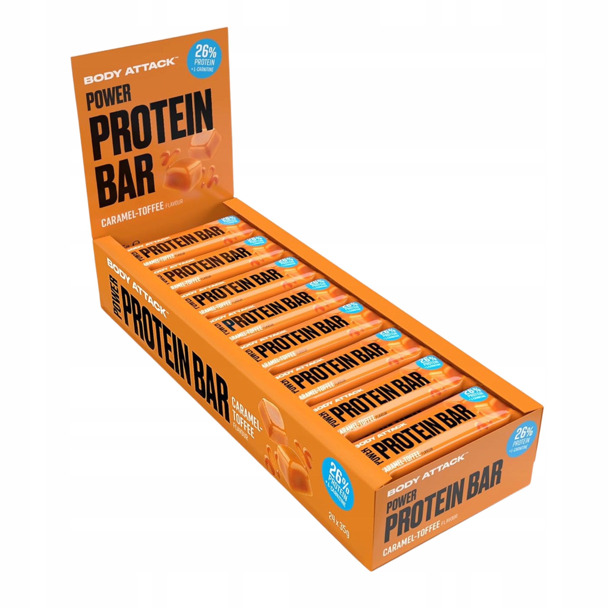 Proteinová Tyčinka Power Protein Bar 24 ks L-karnitin Vitamíny Body Attack