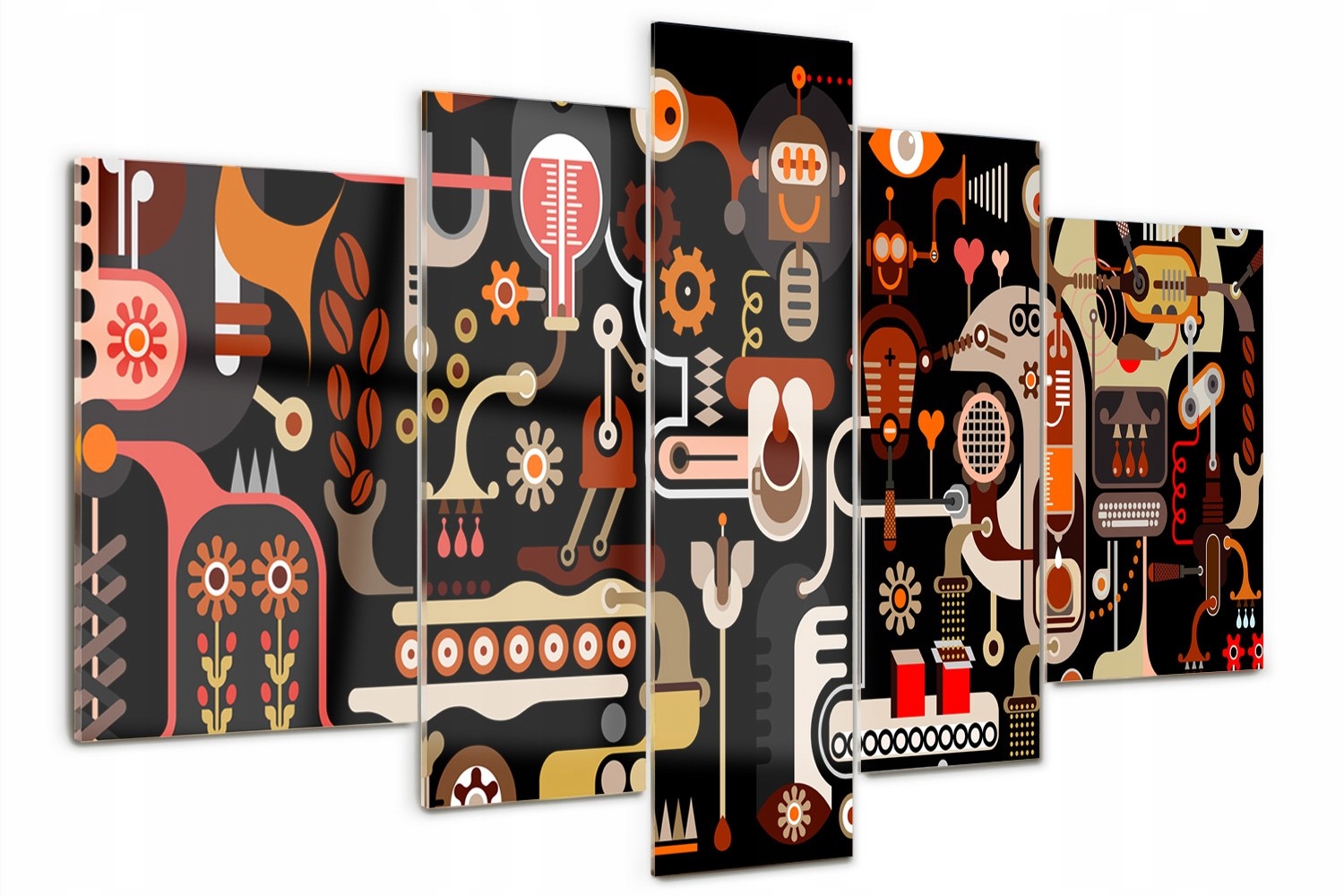 

Foto Obraz szklany duży tryptyk Produkcja kawy