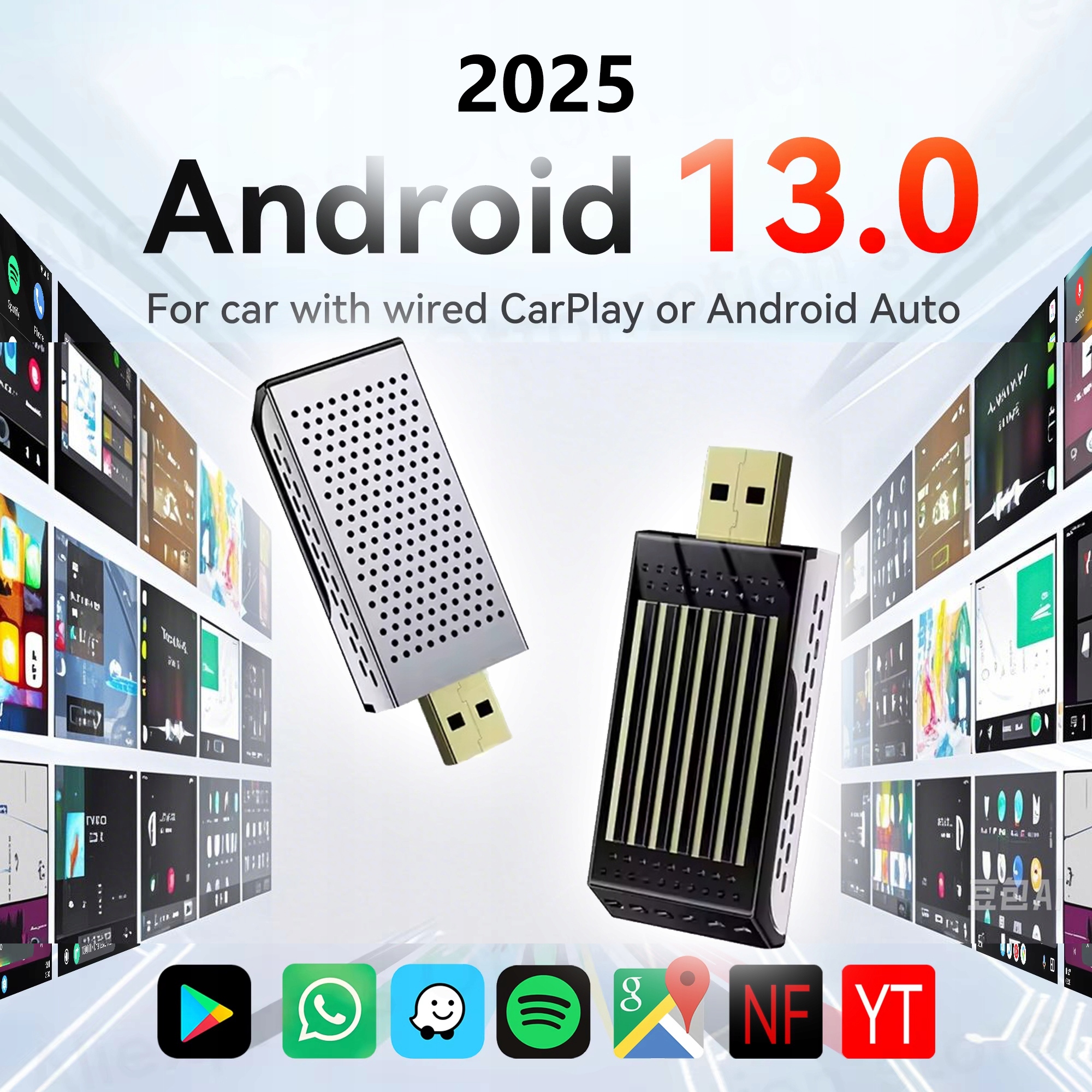 2025 Carplay AI Box Wireless Android Auto Smart TV Box Dla Youtube