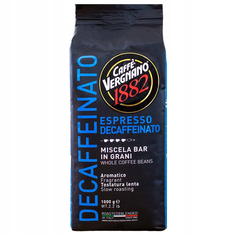Kawa ziarnista Vergnano Espresso Decaffeinato 1kg bezkofeinowa