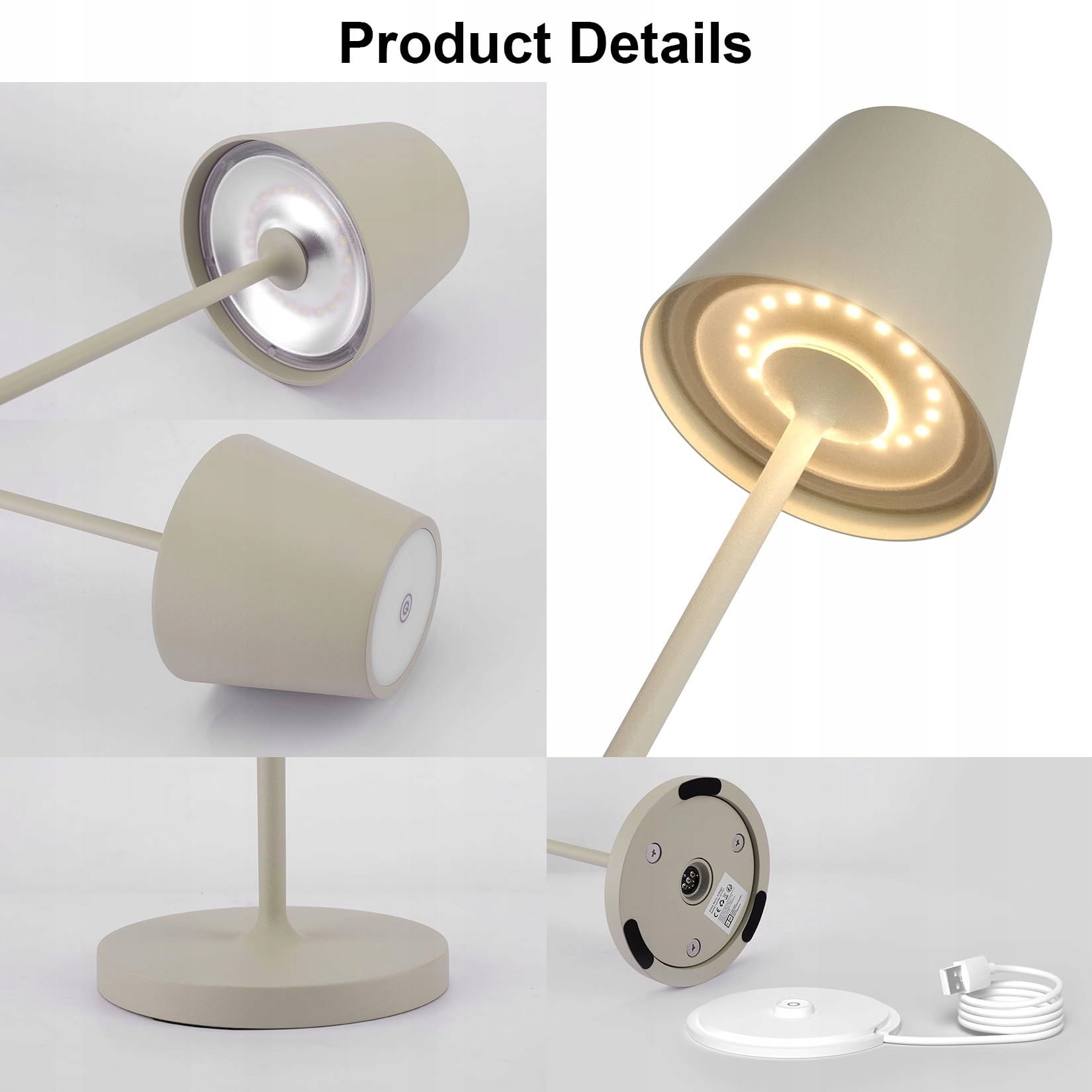 Lampa Stołowa LED Akumulatorowa Ściemniana Do Wnętrz Na Zewnątrz K-BRIGHT — miniatura 2