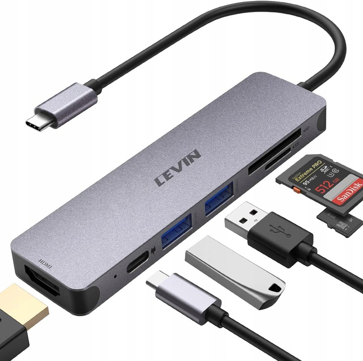 

Adapter 7W1 Hub Usb-c Hdmi 4K Sd Macbook Pro Air