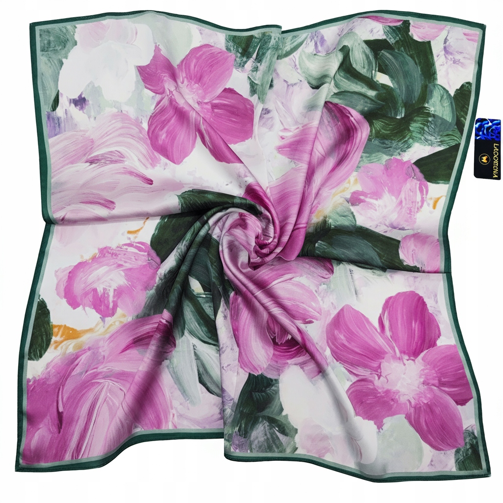 Hedvábný Šátek 100% Přírodní Hedvábí, Morušová Barva, Značka Kvality